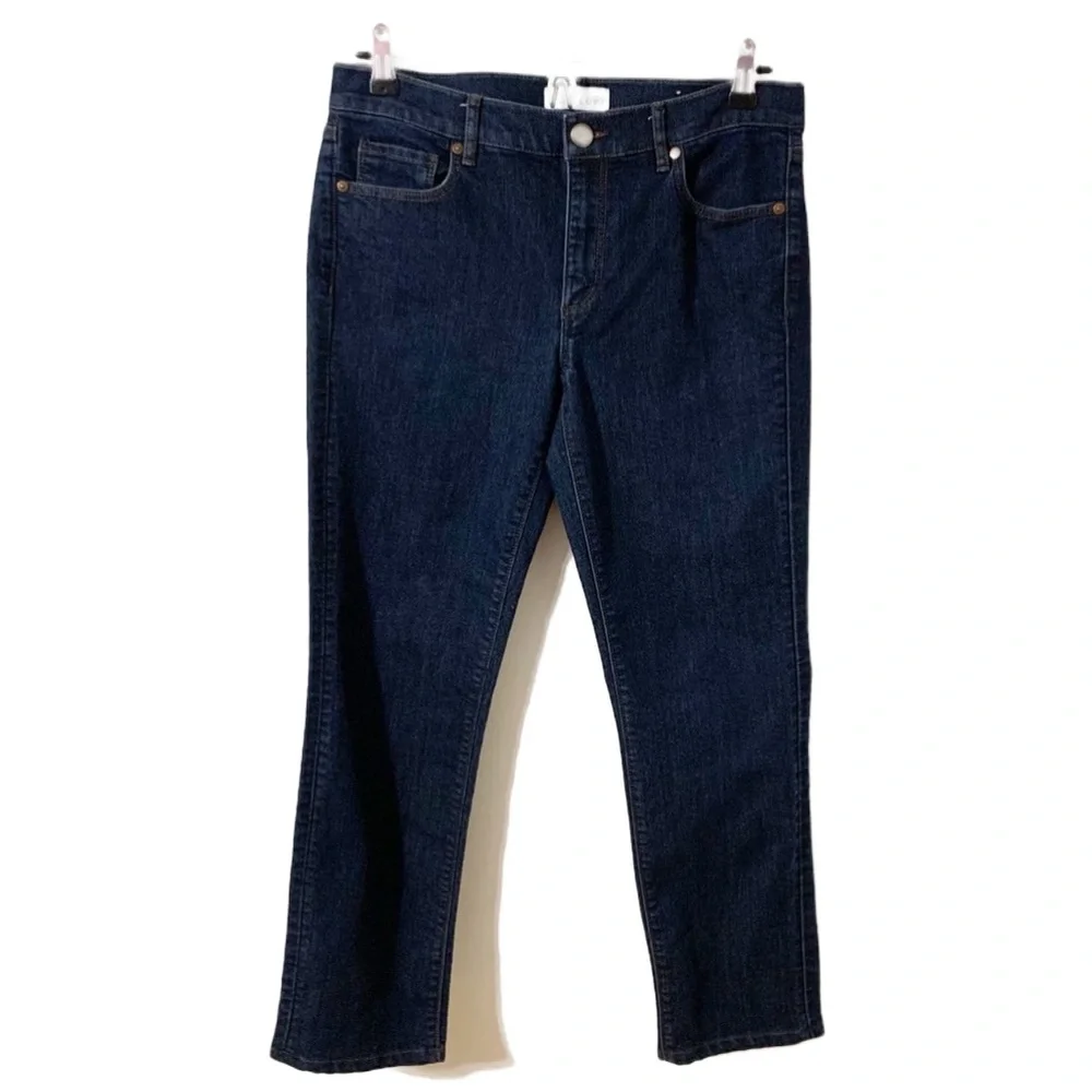 Ann Taylor LOFT Modern Straight Dark Wash Denim Jeans Five Pocket Styling 28/6